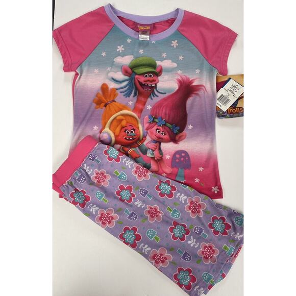 DreamWorks TROLLS 2pc Short Sleeves & Short Bottoms Pajamas PJ's Sz 10 Pink $32 - Picture 1 of 3